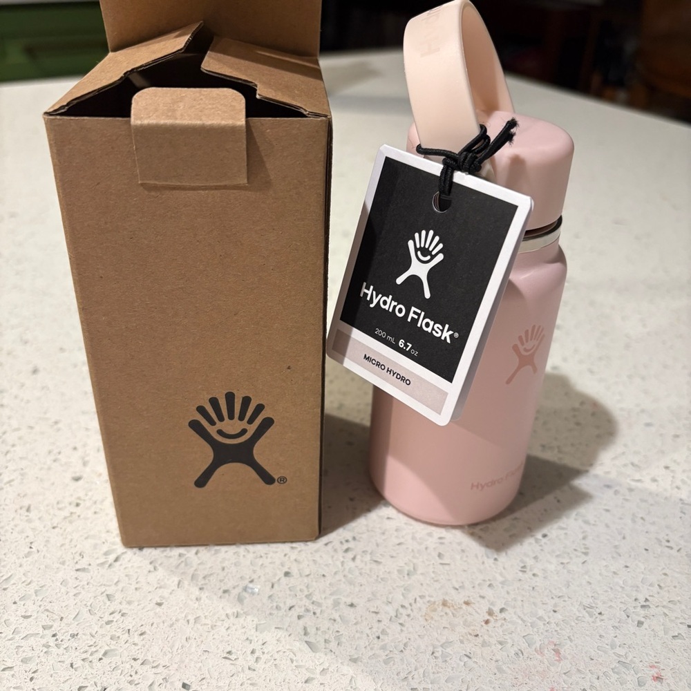 Micro Hydro Flask Water Bottle Trillium Pink 6.7oz NWB